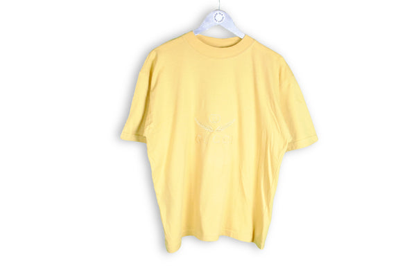 Vintage Gucci Embroidery Logo Bootleg T-Shirt Small big logo yellow
