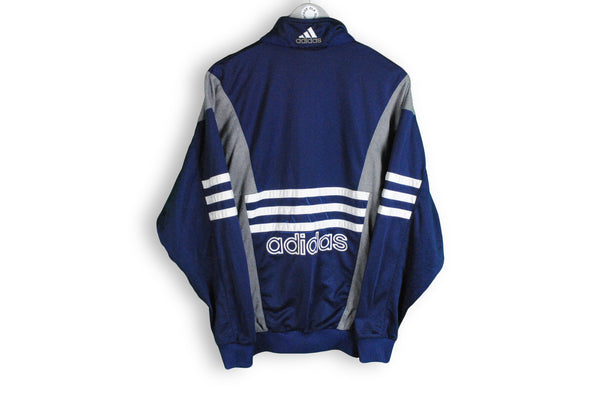 vintage adidas big back logo blue track jacket navy