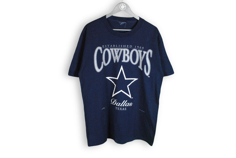 Vintage Cowboys Dallas 1995 Nutmeg T-Shirt XLarge rare navy blue big logo