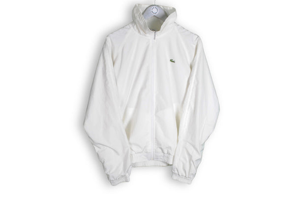 Vintage Lacoste Track Jacket Large white athletic sport coat