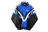 Vintage Adidas Track Jacket Medium blue black retro 90s sport athletic jacket