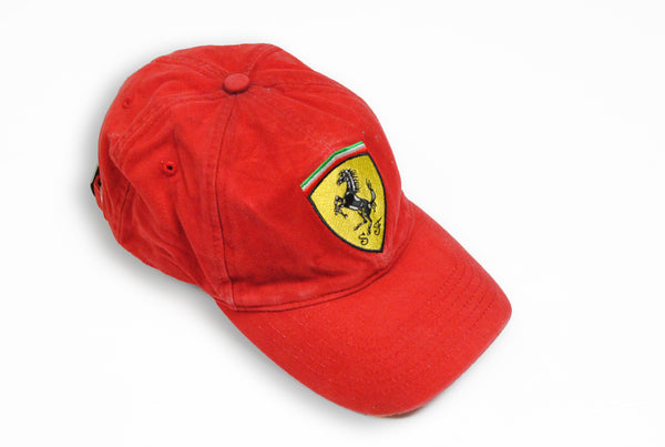 Vintage Ferrari Cap red 2000s Michael Schumacher big logo hat