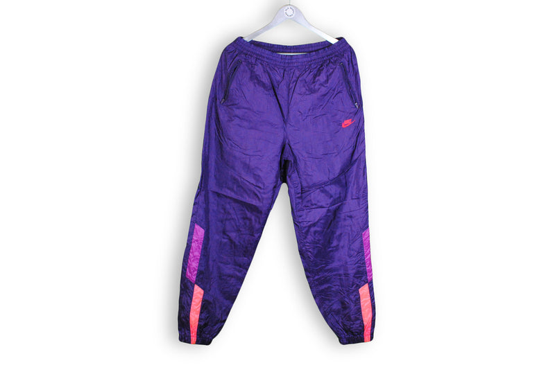 Vintage Nike Track Pants Large purple polyester classic sport pants