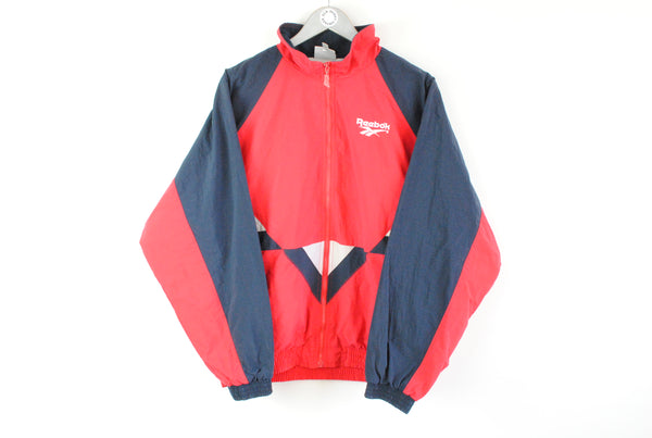 Vintage Reebok Track Jacket Large red blue small front logo sport athletic 90s Jacket