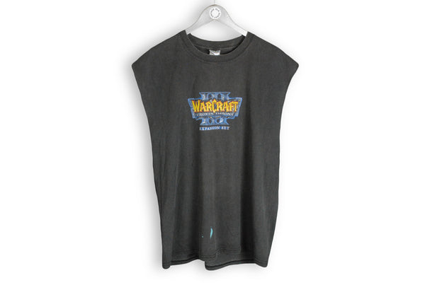 Vintage WarCraft Frozen Throne 2003 Sleeveless T-Shirt XLarge black big logo