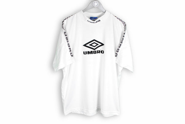 Vintage Umbro T-Shirt XLarge white black big logo