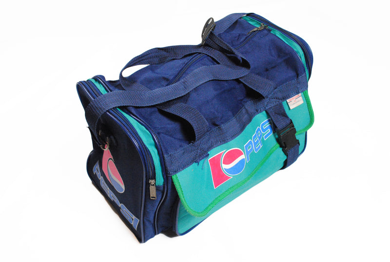 Vintage Pepsi Travel Bag Big logo 90's 80's style navy blue green