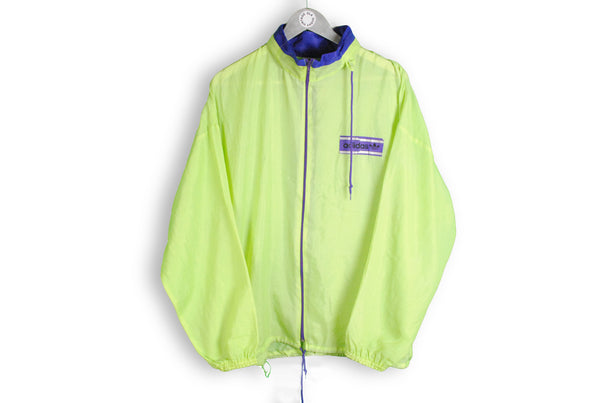 vintage adidas green windbreaker pocket jacket