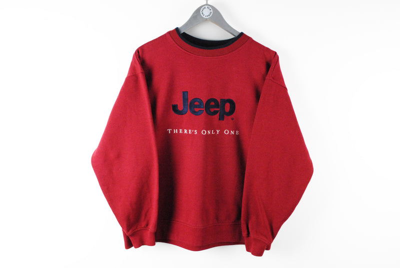 Vintage Jeep Sweatshirt Medium red big logo retro 90s sport jumper