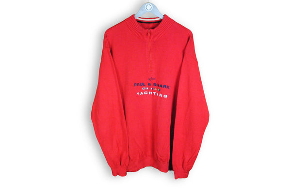 Vintage paul & Shark red sweater big logo yachting 3xl xxxl