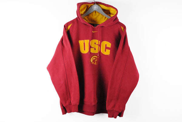 Vintage Nike USC Hoodie Medium red gladiator big logo red yellow Team 90s