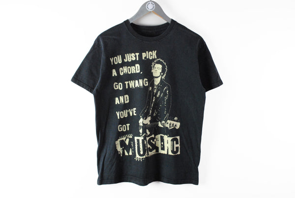 Vintage Sid Vicious Sex Pistols T-Shirt Medium big logo black tee you just pick a chord go twang and you've got music