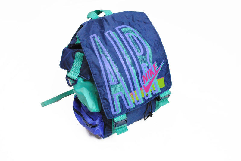 Vintage Nike Air Backpack blue big logo school bag