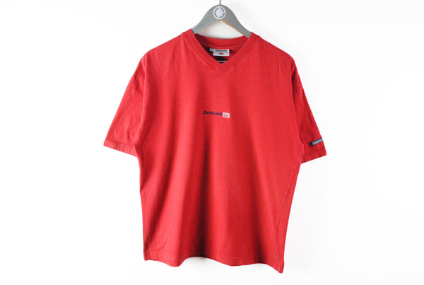 Vintage Reebok T-Shirt Medium small front logo classic UK style