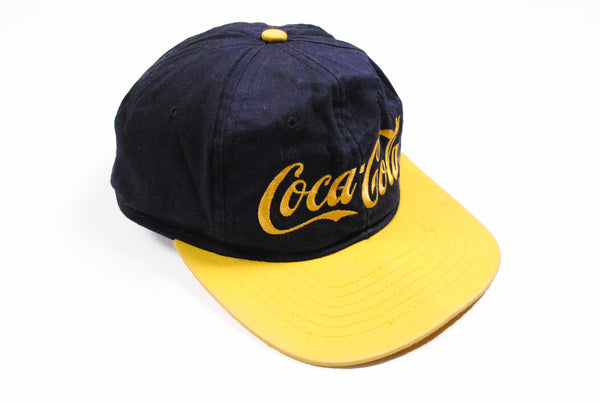 Vintage Coca-Cola Cap blue yellow 90s retro hat 1992