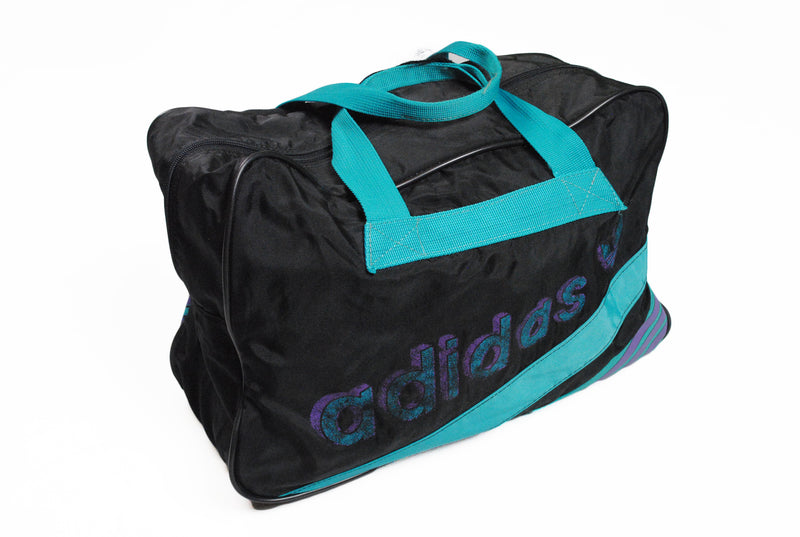 Vintage Adidas Travel Bag black big logo sport athletic bag