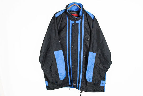 nike usa jacket big logo black blue