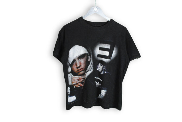 Vintage Eminem 2002 T-Shirt Small black big logo cotton merch rare deadstock shirt