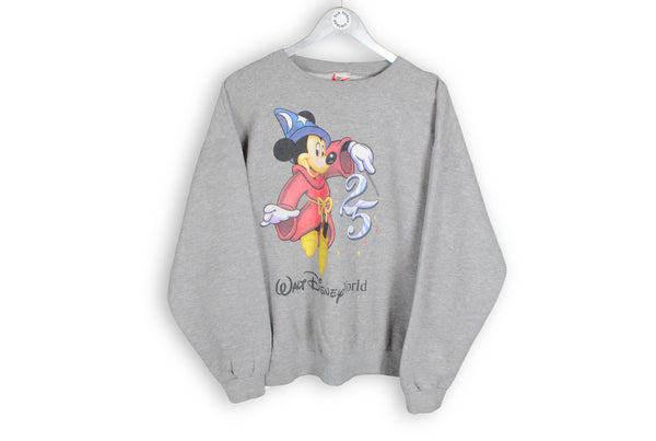 Vintage Disney Mickey Mouse Sweatshirt Small / Medium gray magic 25 big logo walt disney world jumper