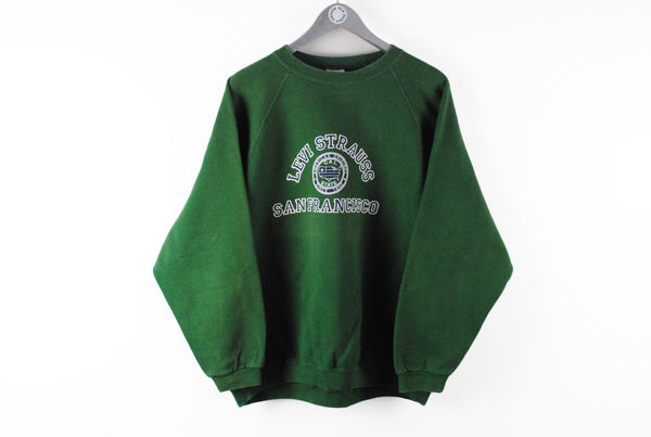 Vintage Levis Sweatshirt Medium / Large big logo green san francisco California jumper