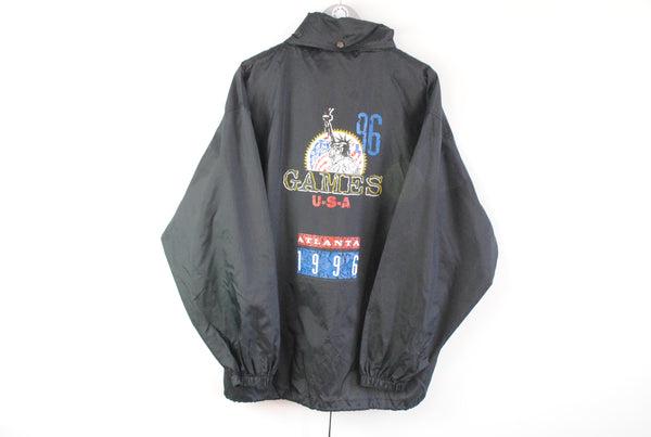 Vintage Atlanta Olympic Games 1996 USA Coach Jacket XLarge black 90s sport coat