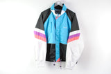 Vintage Reebok Jacket XLarge blue black multicolor big logo 90s sport jacket