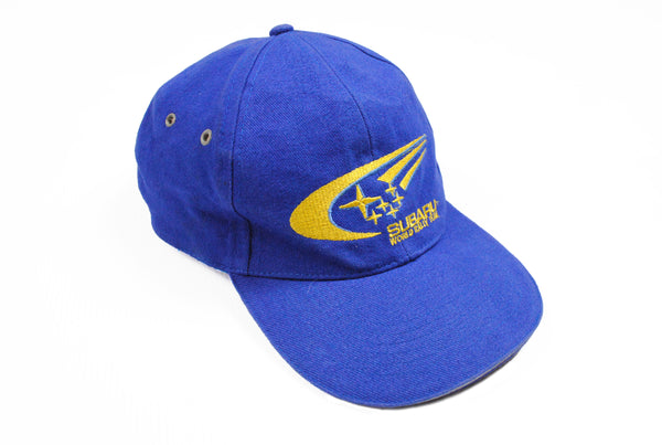 Vintage Subaru Cap World Rally team blue baseball hat