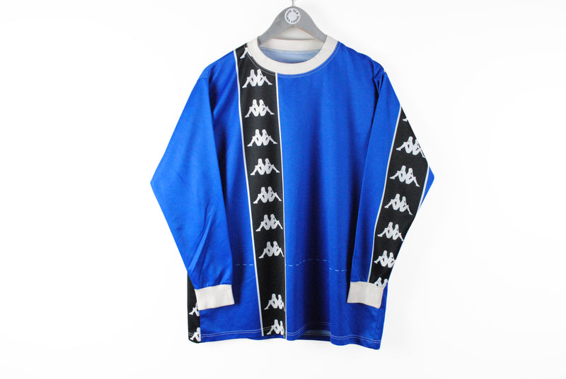 Vintage Kappa Long Sleeve T-Shirt XSmall / Small sweatshirt blue black full logo retro 90s Italy brand