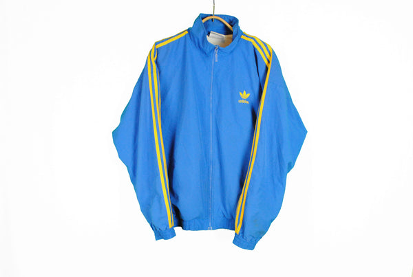 vintage blue yellow track jacket adidas