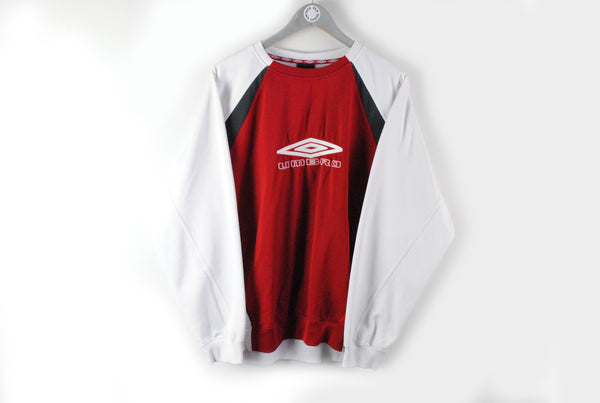Vintage Umbro Sweatshirt XLarge red white big logo sport jumper 90s wear
