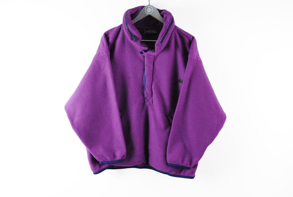 Vintage Kappa Fleece 1/2 Zip Women's XLarge purple half zip retro style 90s winter ski sweater