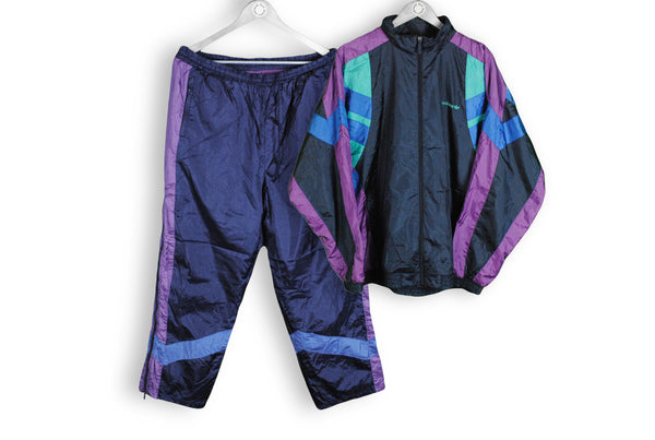 vintage adidas tracksuit purple 80s 90s polyester techno style