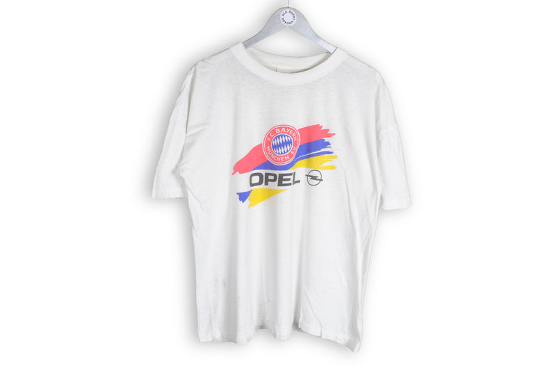 Vintage Bayern Munchen Opel T-Shirt Small white big logo shirt