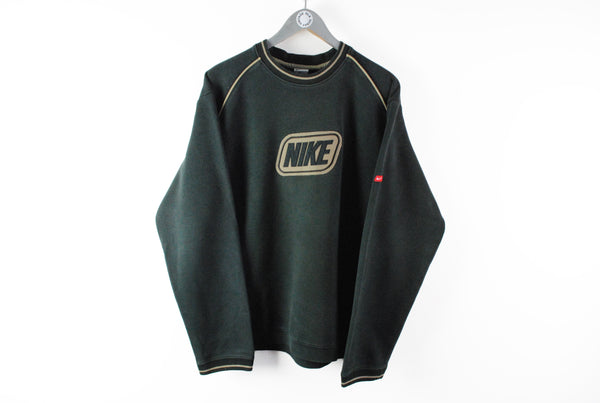 Vintage Nike Sweatshirt Large / XLarge big logo black gray 90s classic sport jumper