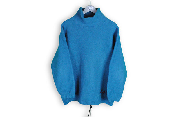 Vintage Rodeo Fleece Small big logo blue turtleneck sweater