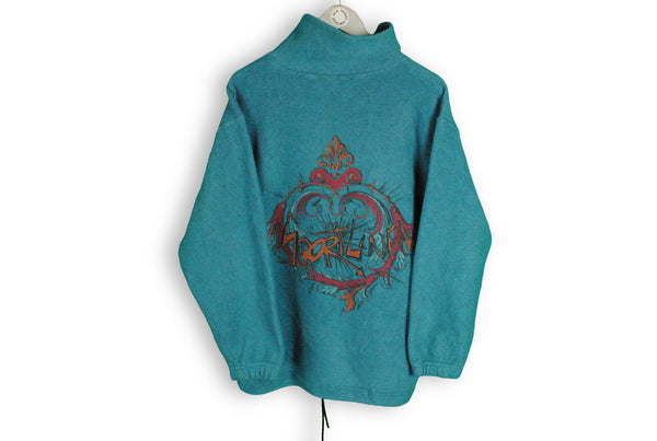 Vintage Rodeo Fleece Small big logo blue turtleneck sweater Sport Line