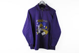 Vintage Maser Snowboarding 1/4 Zip Sweatshirt Medium glide and swing purple big logo ski sport jumper 80s