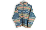 Vintage 1/4 Zip Fleece Medium warm Polar Bear pattern retro 90s mountain wear sweater