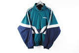 Vintage Adidas Track Jacket Large / XLarge D8 blue green sport coat athletic 90s jacket