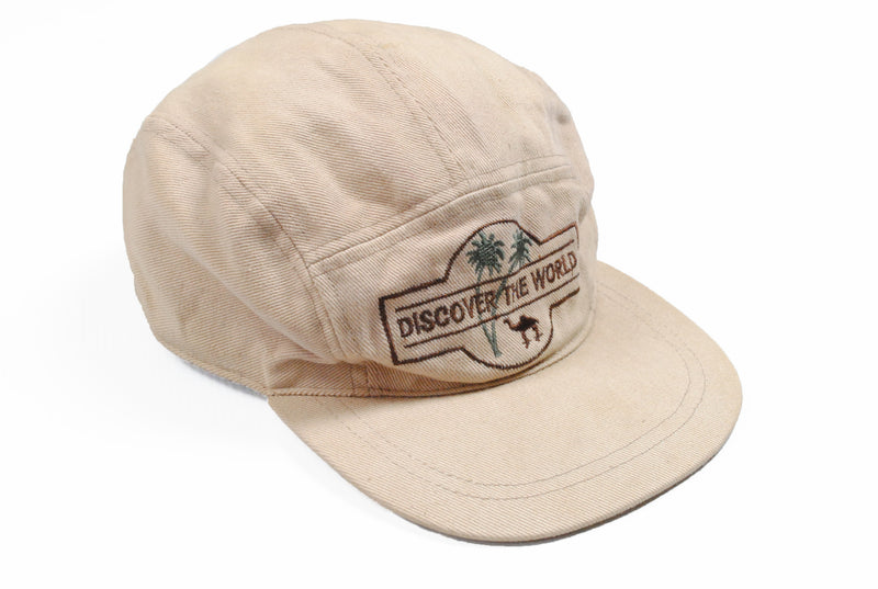 Vintage Camel Discover The World 5 Panel Cap brown 80s hat