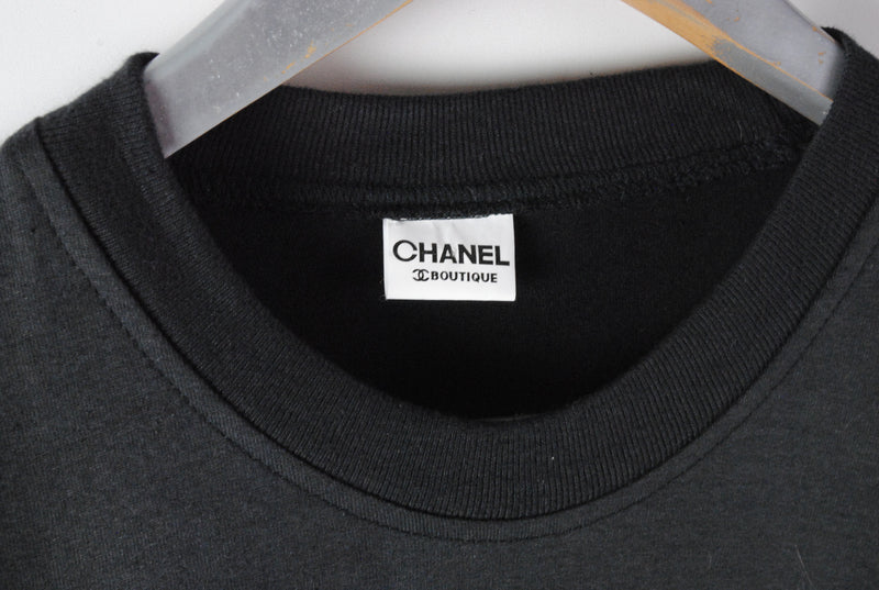 Vintage Chanel Bootleg Big Embroidery Logo T-Shirt Medium / Large