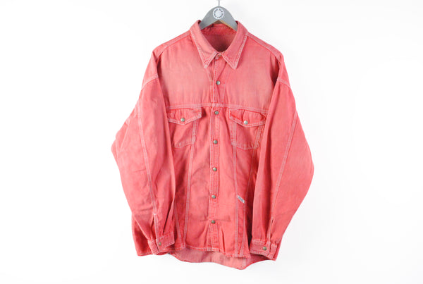 Vintage Diesel Shirt XLarge red heavy cotton jean shirt