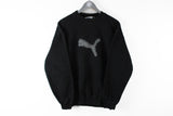 Vintage Puma Sweatshirt Small / Medium black big logo retro 90s sport jumper