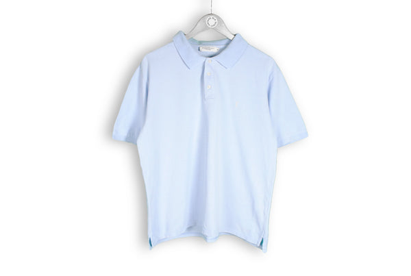 Vintage Yves Saint Laurent Polo T-Shirt Medium / Large blue small front YSL logo