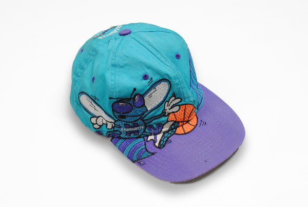 Vintage Charlotte Hornets Starter Cap blue purple big logo hat