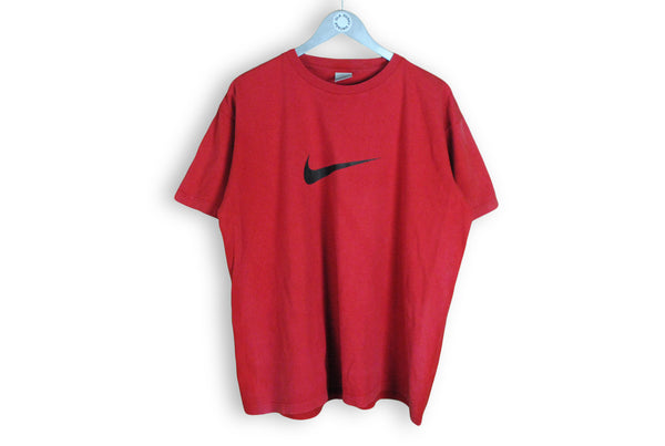 Vintage Nike T-Shirt XLarge red big swoosh logo retro 90s shirt