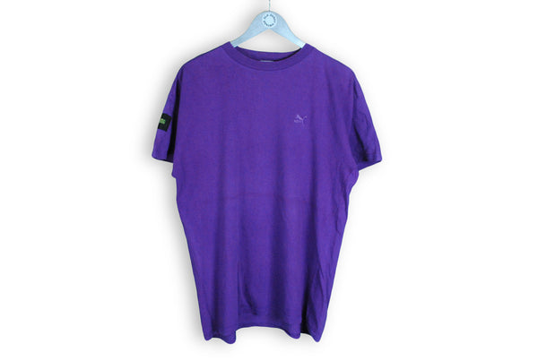 Vintage Puma T-Shirt Large purple basic small logo tee