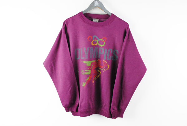 Vintage Olympics Sweatshirt Medium purple big logo 90s sport jumper