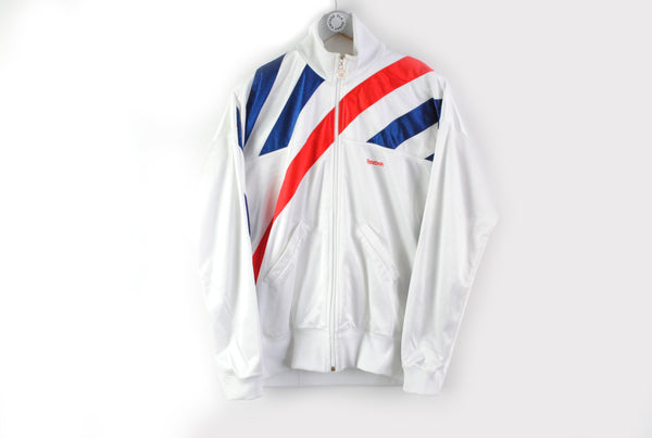 Vintage Reebok Track Jacket Large white blue red 90s retro classic jacket