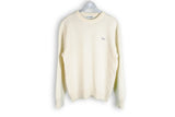 vintage made in France lacoste sweater jumper beige color white crocodile
